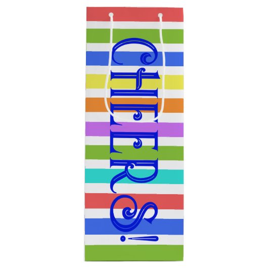 SANTÉ! Sac à vin rayé coloré (Devant)