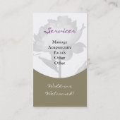 Santé, spa et carte de visite de services de (Dos)