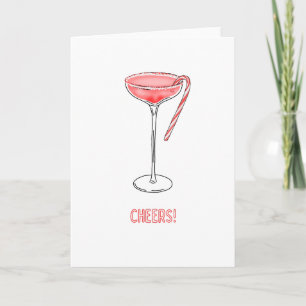 Santé! Sucre de canne Cocktail Carte de Noël