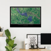 Santee Cooper Lakes South Carolina Satellite Map Poster (Thuiskantoor)