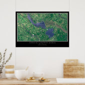 Santee Cooper Lakes South Carolina Satellite Map Poster (Keuken)