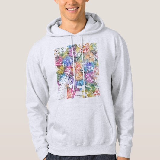 Santiago Chile City Map Hoodie (Voorkant)