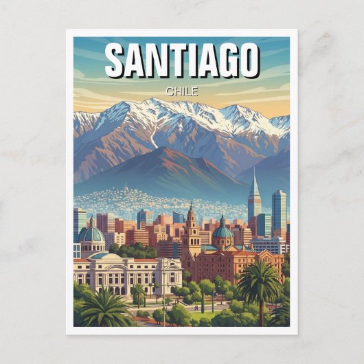 Santiago Chili Reizen Briefkaart (Voorkant)