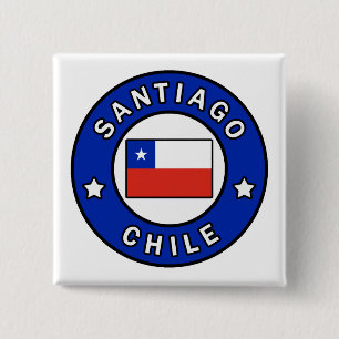 Santiago Chili Vierkante Button 5,1 Cm