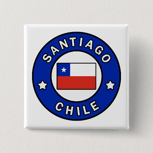 Santiago Chili Vierkante Button 5,1 Cm (Voorkant)