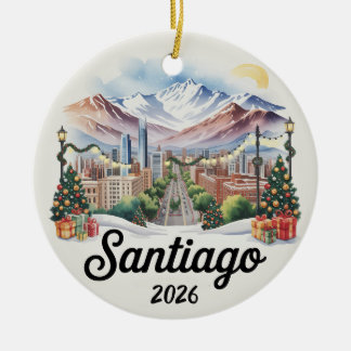 Santiago Chilië 2026 Kerst Ornament Reis Cadeau