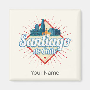Santiago de Chile City Vakantie Retro Skyline Magneet