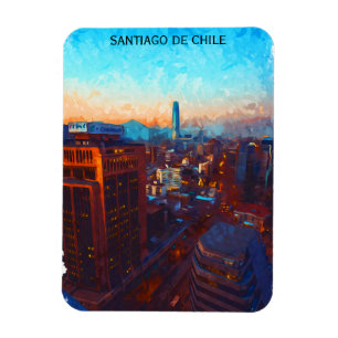 Santiago de Chile Skyline Uitzicht Magneet