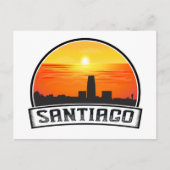 Santiago de Chile skyline zonsondergang Briefkaart (Voorkant)