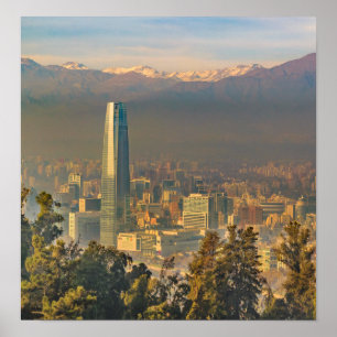 Santiago de Chili LuchtvaartUitzicht uit San Crist Poster