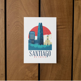 Santiago de ChilVintage Skyline Briefkaart