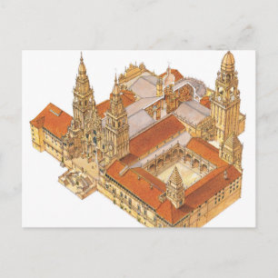 Santiago de Compostela Cathedral Spanje Briefkaart