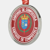 Santiago de Compostela Round Emblem Metalen Ornament (Links)