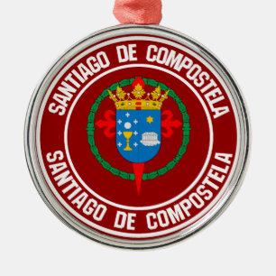 Santiago de Compostela Round Emblem Metalen Ornament