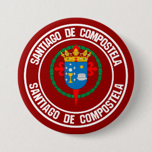 Santiago de Compostela Round Emblem Ronde Button 7,6 Cm