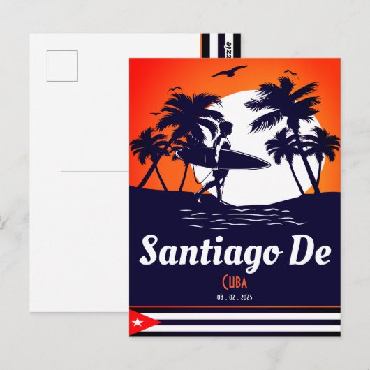 Santiago de Cuba  Souvenirs Palm Tree Briefkaart (Voorkant / Achterkant)