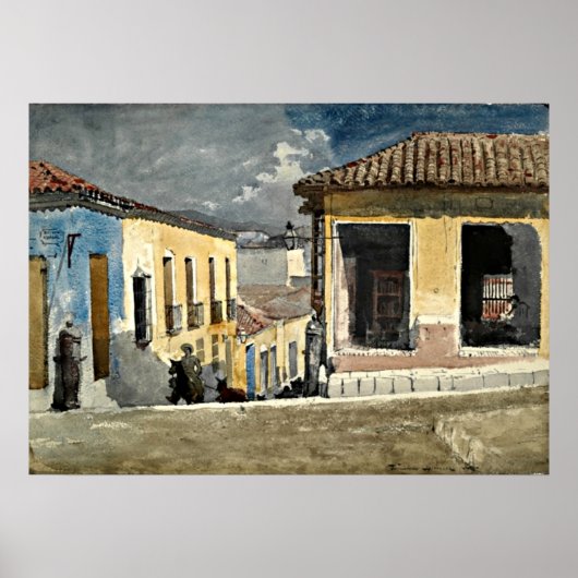 Santiago de Cuba Street Scene Poster (Voorkant)