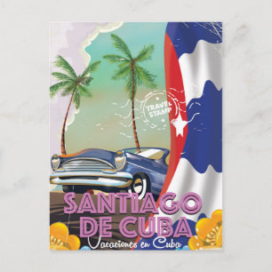 Santiago de Cuba Vintage reisposter Briefkaart