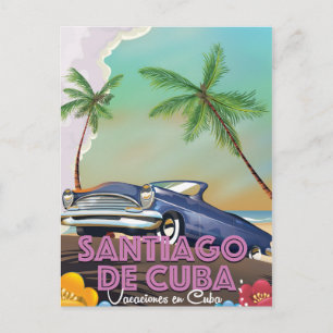 Santiago de Cuba Vintage reisposter Briefkaart