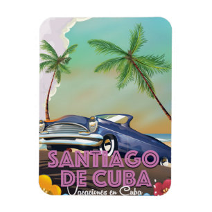Santiago de Cuba Vintage reisposter Magneet