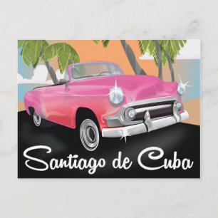Santiago de Cuba vintage vakantieposter. Briefkaart