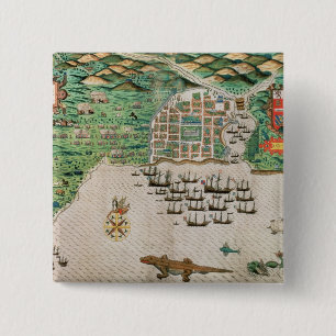Santiago, Kaapverdië, 1589 2 Vierkante Button 5,1 Cm