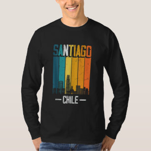 Santiago Retro Sunset Skyline Santiago de T-shirt