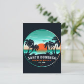 Santo Domingo Dominicaanse Republiek Retro Sunset  Briefkaart (Staand voorkant)