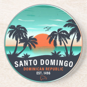 Santo Domingo Dominicaanse Republiek Retro Sunset  Zandsteen Onderzetter