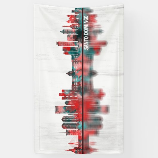 Santo Domingo Dominican Republic Skyline Spandoek (Verticaal)