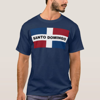Santo Domingo Stad in Dominicaanse Republiek Vlag  T-shirt