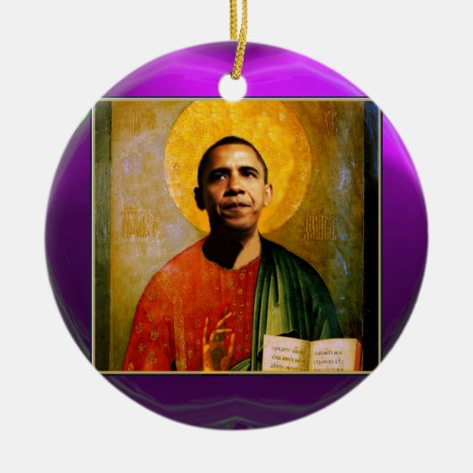 SANTOBAMA Paarse Amethyst Keramisch Ornament (Voorkant)