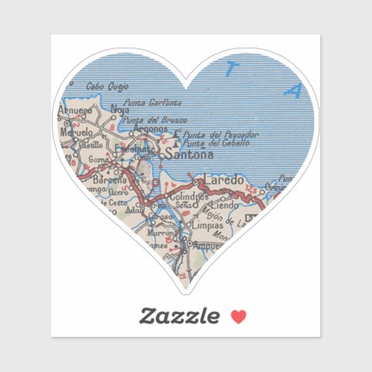 Santoña Spanje Map Sticker (Vel)