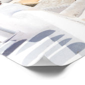 Santorin - Bleu dôme église à Oia poster (Coin)