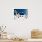 Santorin - Bleu dôme église à Oia poster (Cuisine)