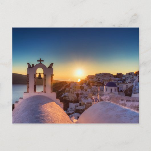 Santorin - Cycladic Oia au coucher du soleil carte (Devant)