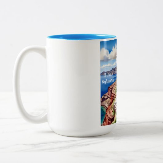 Santorin, Destination De Rêve, Mug (Gauche)
