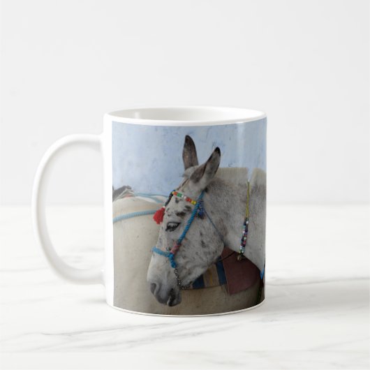 Santorin Donkeys Café Mug (Gauche)