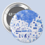 Santorin Grèce Aquarelle Townscape<br><div class="desc">Une aquarelle représentant la belle île grecque de Santorin en bleu et blanc.</div>
