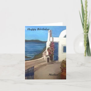 Santorin, Grèce - Bonne carte d'anniversaire