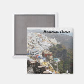 Santorin, Grèce Magnet Carré (Recto/Verso)