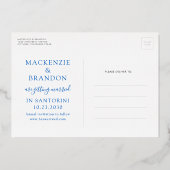 Santorin Grèce Mariage Enregistrer la date Carte p (Verso)