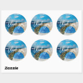 Santorin, Grèce mariage merci sticker (Feuille)