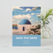 Santorin Grèce Mariage Sauvez la date Invitation (Debout devant)