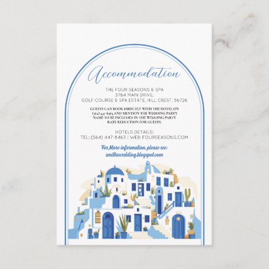 Santorin Hébergement Mariage Carte Grèce (Devant)