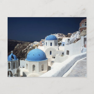 Santorin Île grecque Carte postale ensoleillée