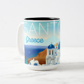 Santorin Island Tweekleurige Koffiemok (Voorkant links)
