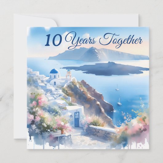 Santorini Aegan Dreamscape Bruiloft Jubileum Kaart (Voorkant)