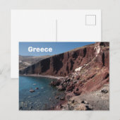 Santorini Beach Greece Travel Briefkaart (Voorkant / Achterkant)