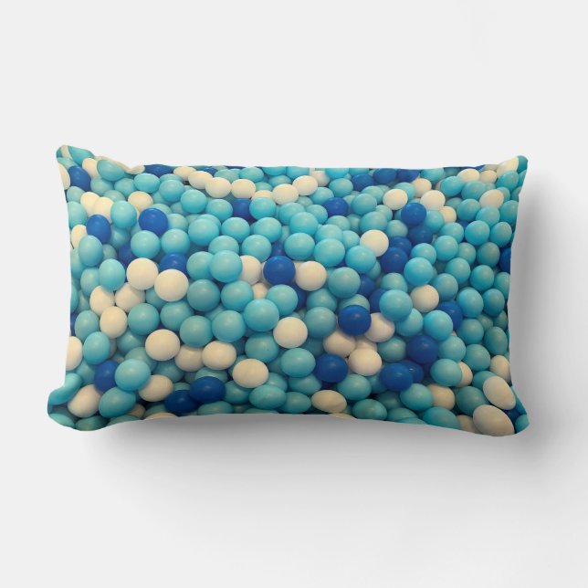 Santorini Beach (Witte en Blauwe partijballen) Kussen (Voorkant)